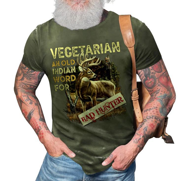 Hunting Vegetarian Old Indian Word 3D Print Casual Tshirt
