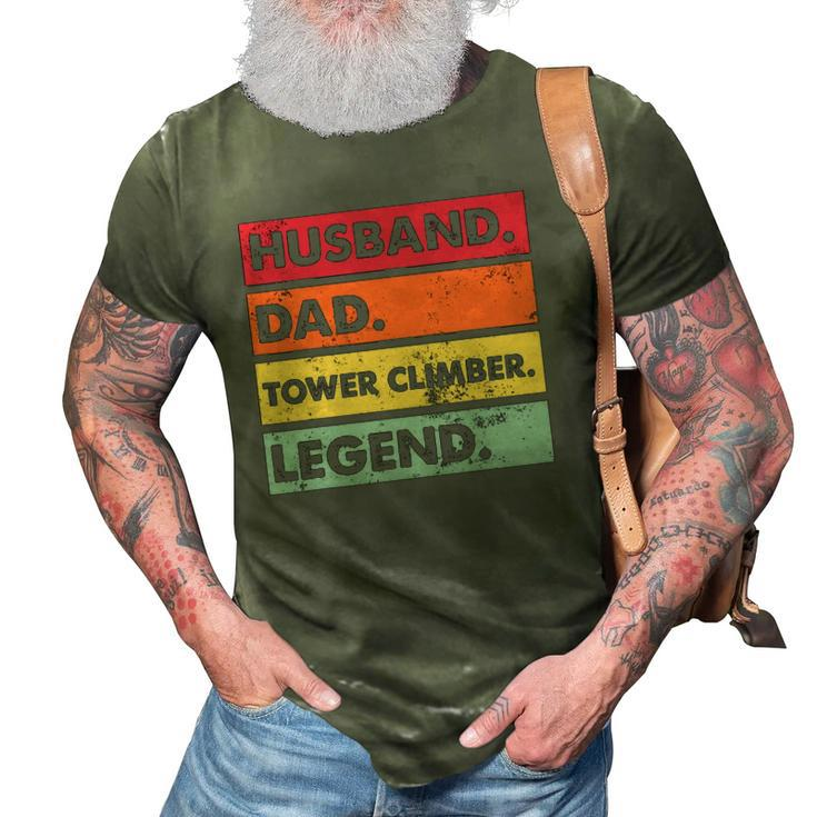 Husband Dad Tower Climber Funny Tower Climbing Father Mens 3D Print Casual Tshirt