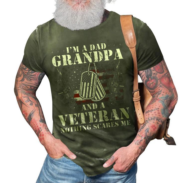 I Am A Dad Grandpa Veteran Fathers Day  3D Print Casual Tshirt