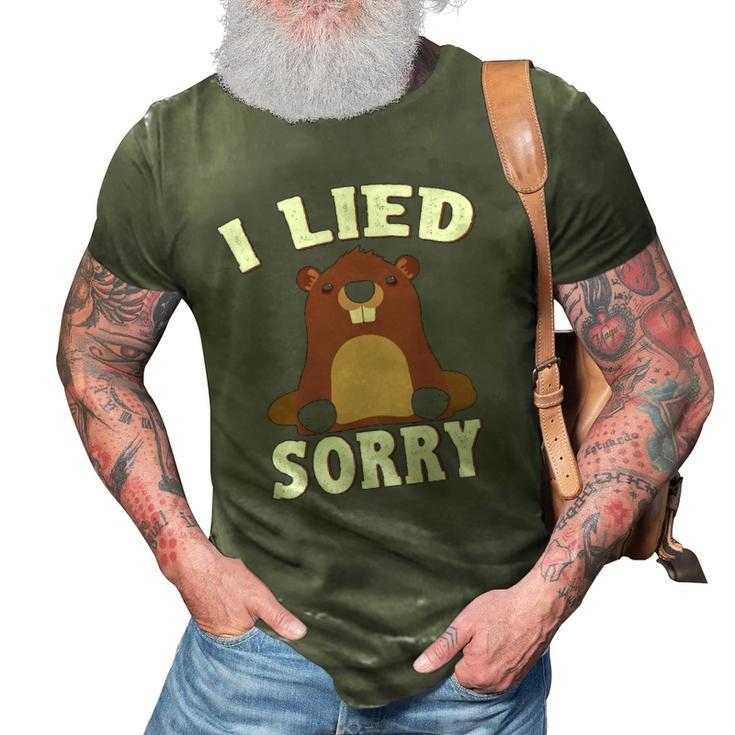 I Lied Sorry Funny Groundhog Day Brown Pig Gift 3D Print Casual Tshirt