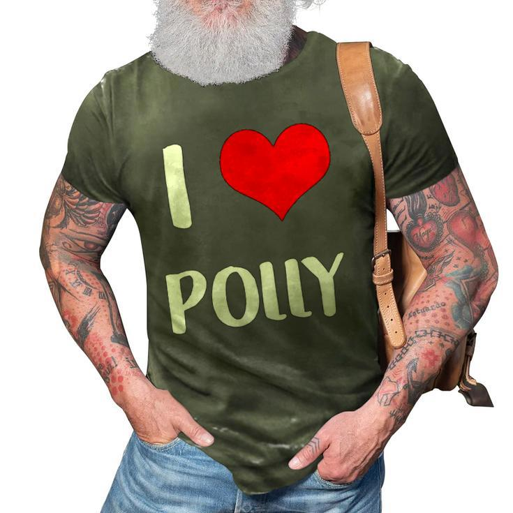 I Love Polly Gift Guy Heart Anniversary 6 Happy Valentines Day 3D Print Casual Tshirt