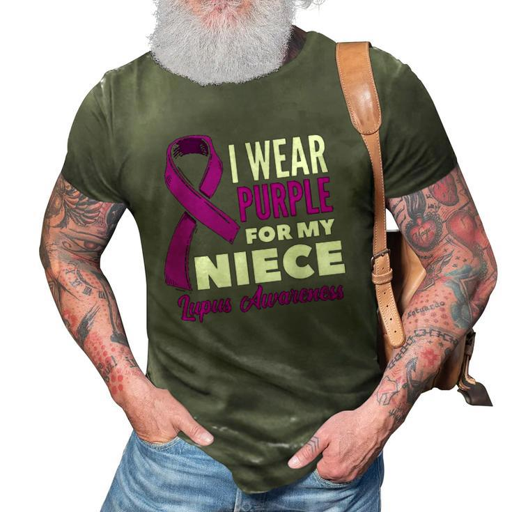 I Wear Purple For My Niece Lupus Uncle Aunt Lupus Awareness 3D Print Casual Tshirt