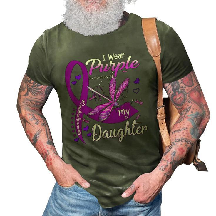 I Wear Purple In Memory For My Daughter Overdose Awareness 3D Print Casual Tshirt