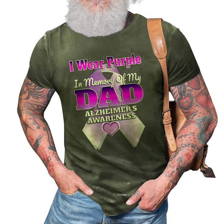 I Wear Purple In Memory Of My Dad Alzheimers Awareness  3D Print Casual Tshirt