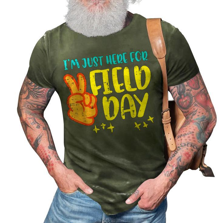 Im Just Here For Day Field Peace Sign Funny Boys Girls Kids  3D Print Casual Tshirt