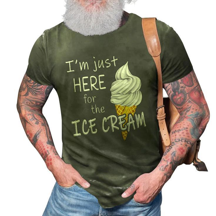 Im Just Here For The Ice Cream Summer Funny Cute Vanilla 3D Print Casual Tshirt