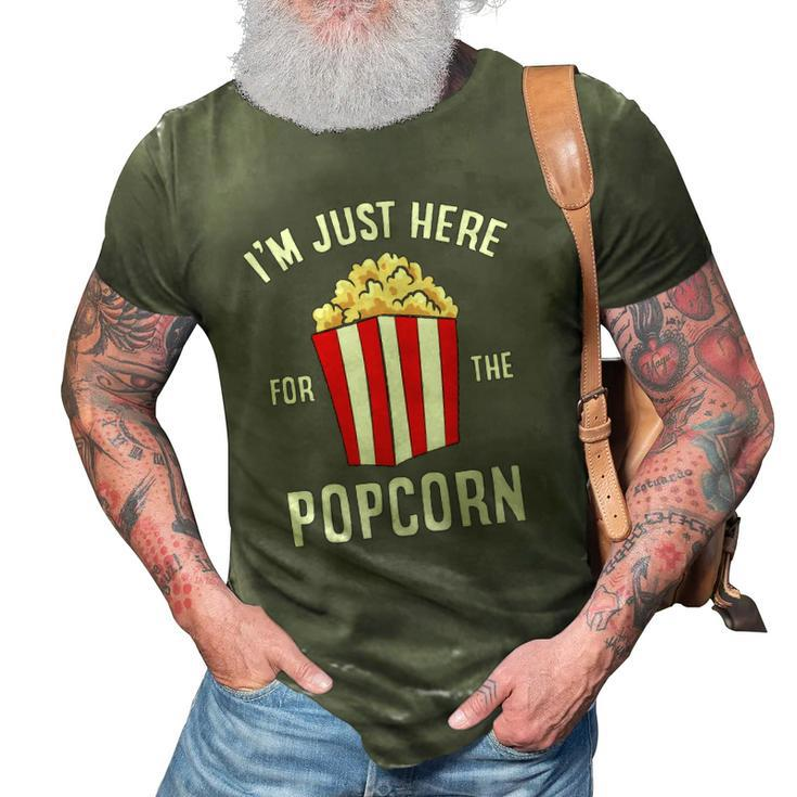 Im Just Here For The Popcorn Cinema Watching Movies Popcorn  3D Print Casual Tshirt