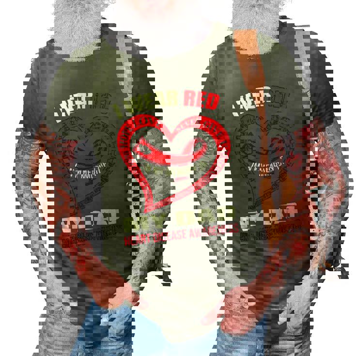In My Memory Of My Dad Heart Disease Awareness 3D Print Casual Tshirt