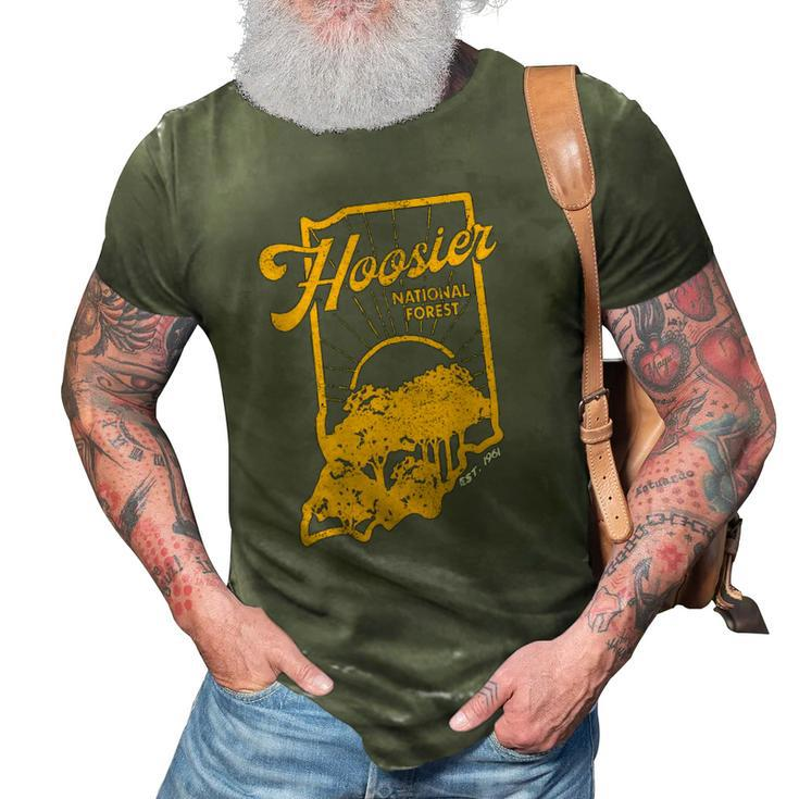 Indiana State Hoosier National Forest Retro Vintage 3D Print Casual Tshirt