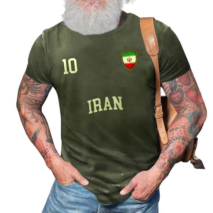 Iran 10 Iranian Flag Soccer Team Football 3D Print Casual Tshirt