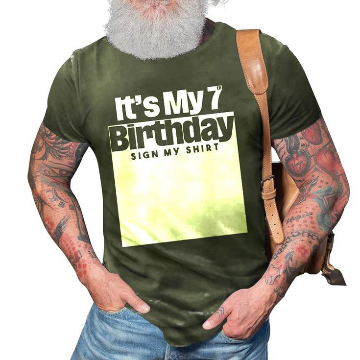 Its My 7Th Birthday Sign My  7 Years Men Women Kids 3D Print Casual Tshirt