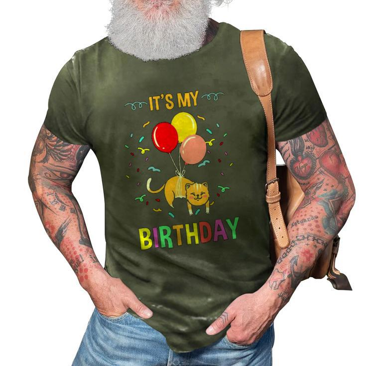 Its My Birthday Cat Pet Lover 3D Print Casual Tshirt