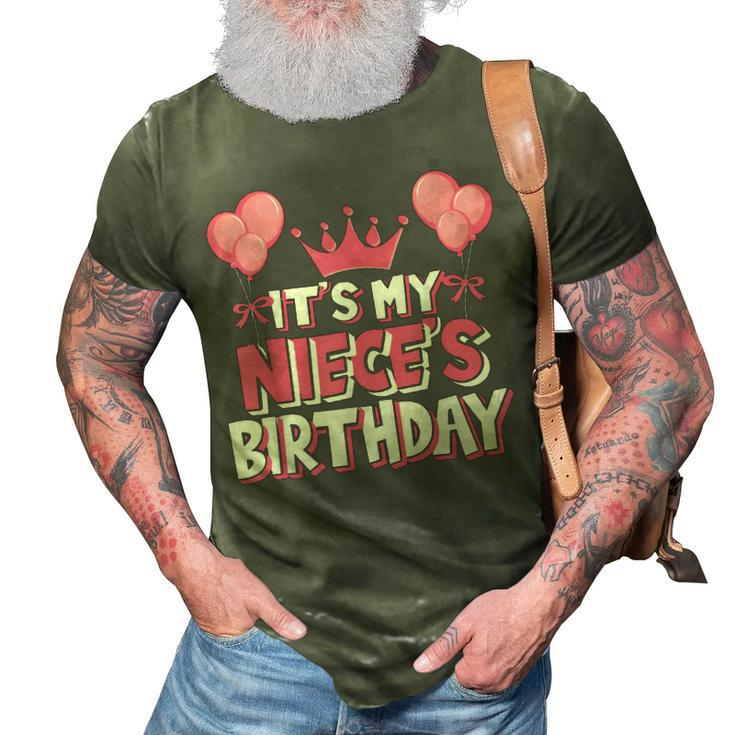 Its My Nieces Birthday Celebration  3D Print Casual Tshirt