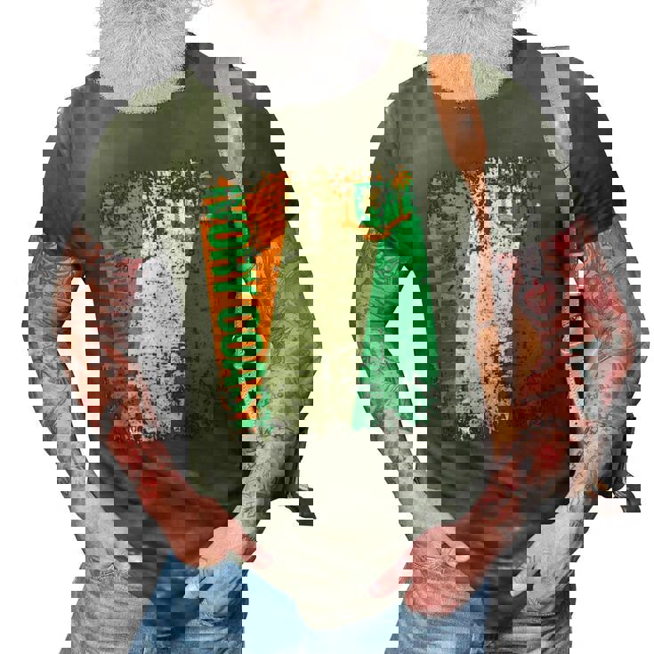 Ivory Coast Flag Vintage Distressed Ivory Coast 3D Print Casual Tshirt