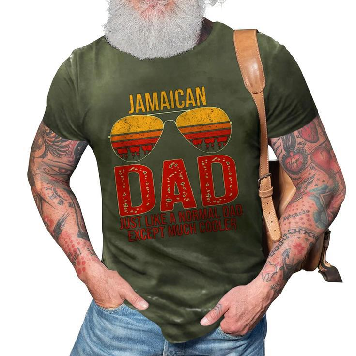 Jamaican Dad Retro Sunglasses Jamaica Fathers Day 3D Print Casual Tshirt