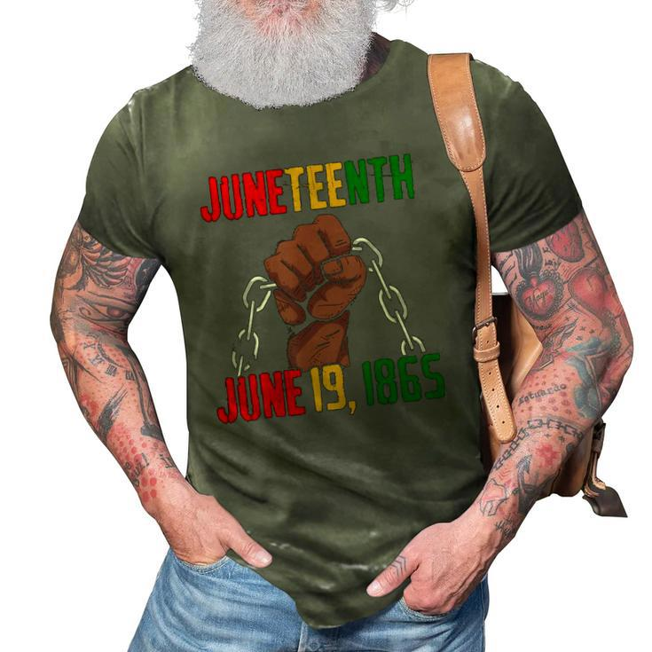 Juneteenth June 19Th 1865 Juneteenth Black Freedom Day Flag 3D Print Casual Tshirt