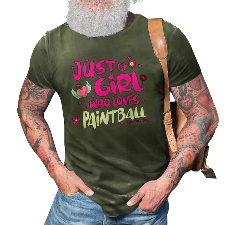 Just A Girl Who Loves Paintball 3D Print Casual Tshirt