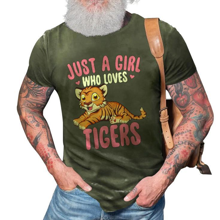 Just A Girl Who Loves Tigers Cute Kawaii Tiger Animal 3D Print Casual Tshirt