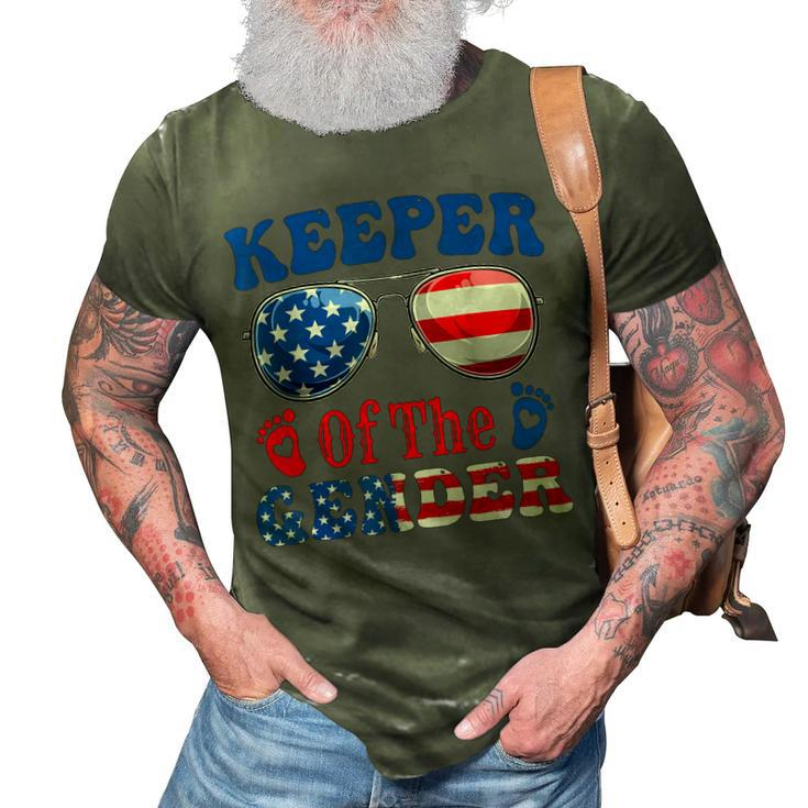 Keeper Of The Gender 4Th Of July Baby Gender Reveal  3D Print Casual Tshirt
