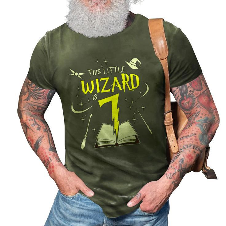 Kids 7Th Birthday Girls Wizard Magic 7 Years Old 3D Print Casual Tshirt