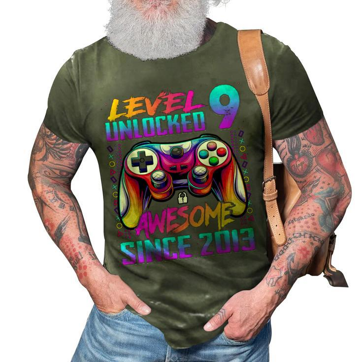Level 9 Unlocked Awesome Since 2013 9Th Birthday Gaming  V5 3D Print Casual Tshirt