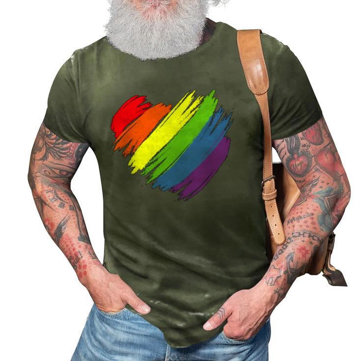 Lgbt Gay Pride Flag  Gay Pride 2022 Heart Lgbt 3D Print Casual Tshirt
