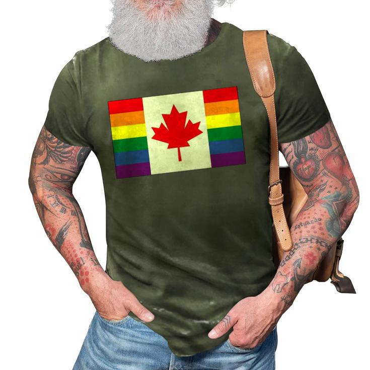 Lgbt Gay Pride Rainbow Canadian Flag 3D Print Casual Tshirt
