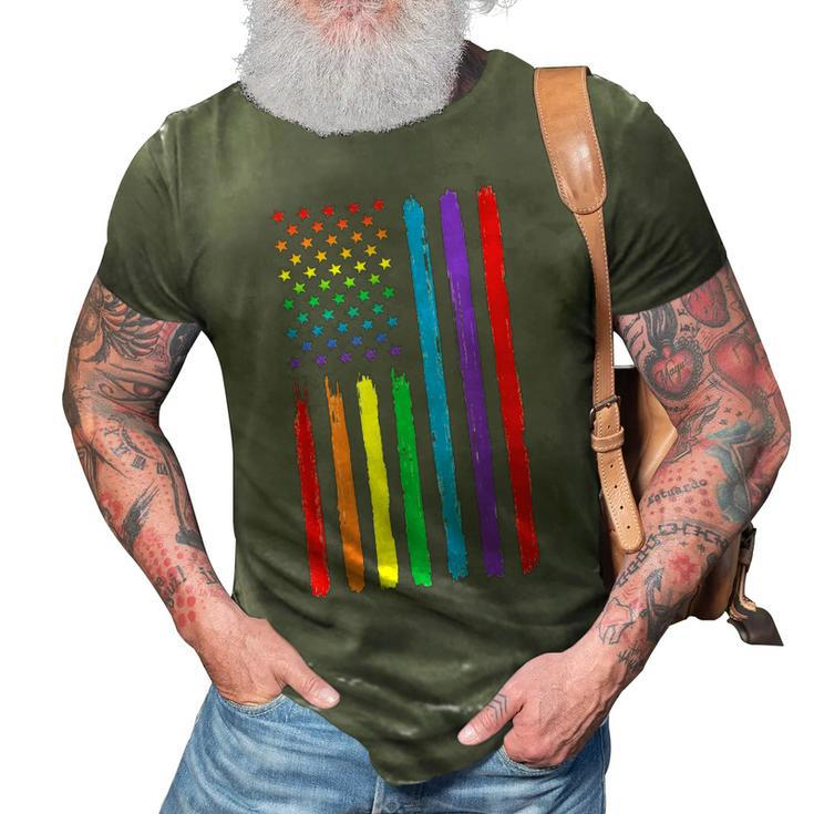 Lgbtq American Flag Pride Rainbow Gay Lesbian Bi Transgender  3D Print Casual Tshirt