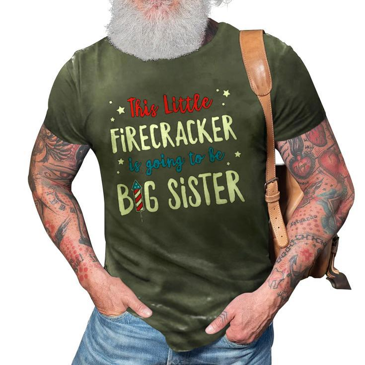 Little Firecracker Pregnancy Announcement 4Th Of July Girls 3D Print Casual Tshirt
