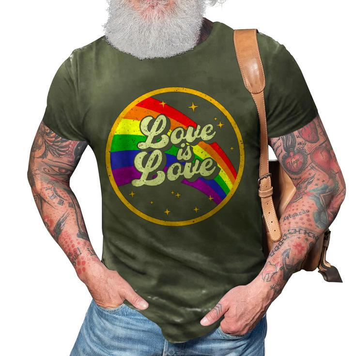Love Is Love  Rainbow Lgbt Gay Lesbian Pride  3D Print Casual Tshirt