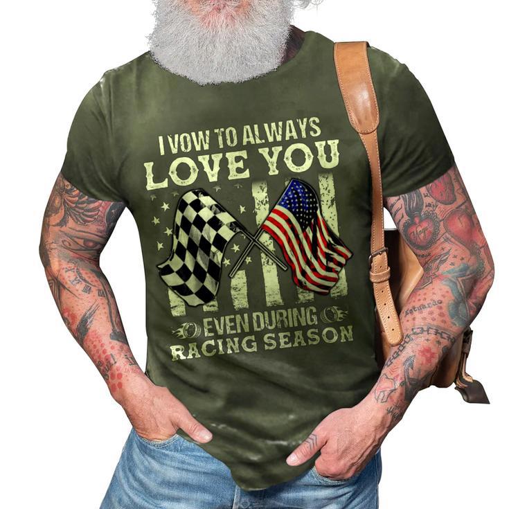 Love You During Racing Season 3D Print Casual Tshirt