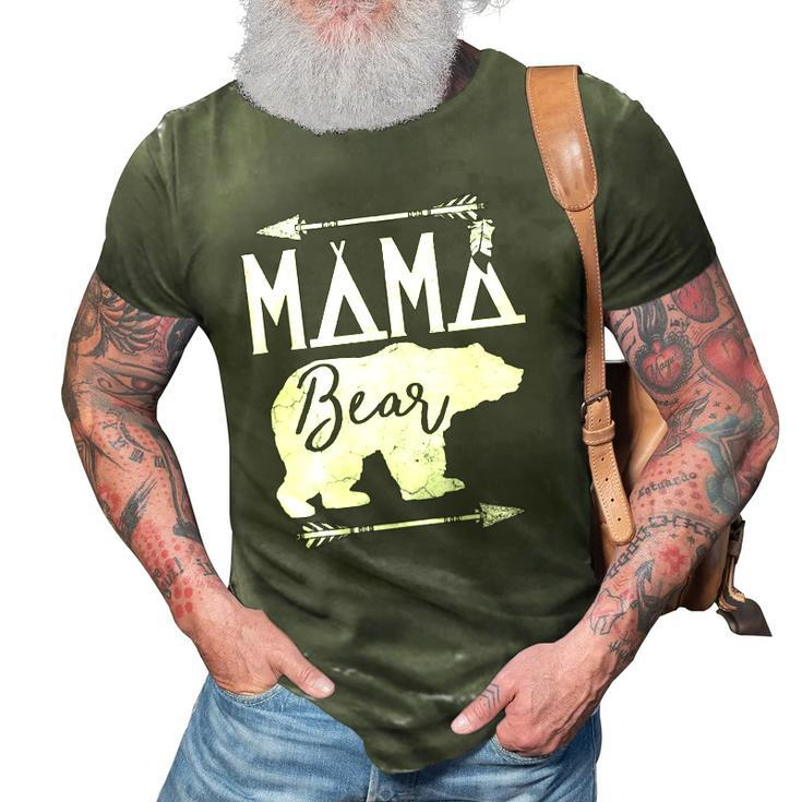 Mama Bear Mothers Day Gift For Wife Mommy Matching Funny 3D Print Casual Tshirt
