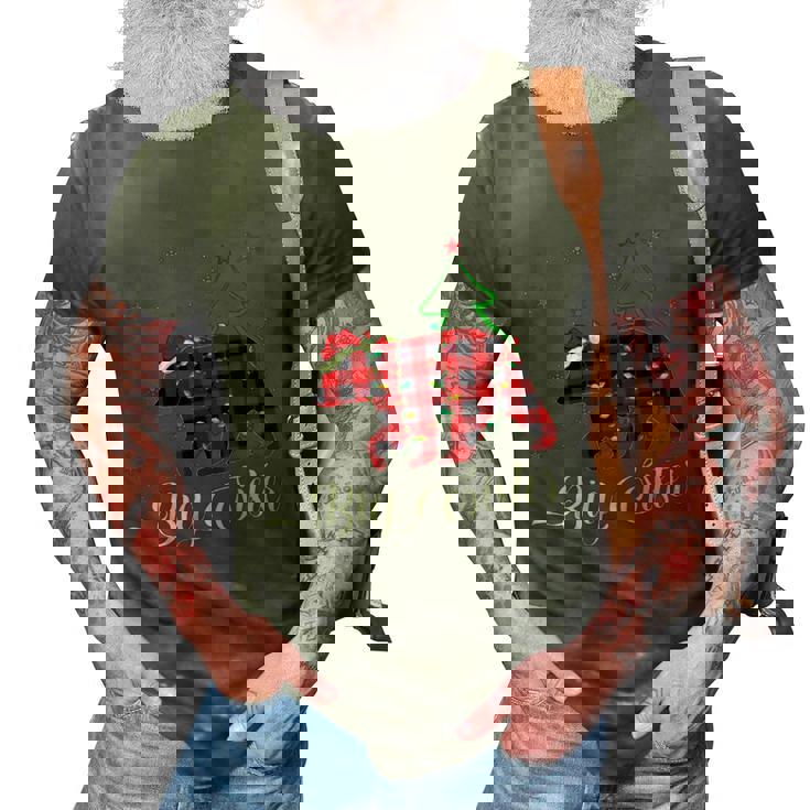 Matching Buffalo Plaid Christmas Bigsister Bear Pajama 3D Print Casual Tshirt