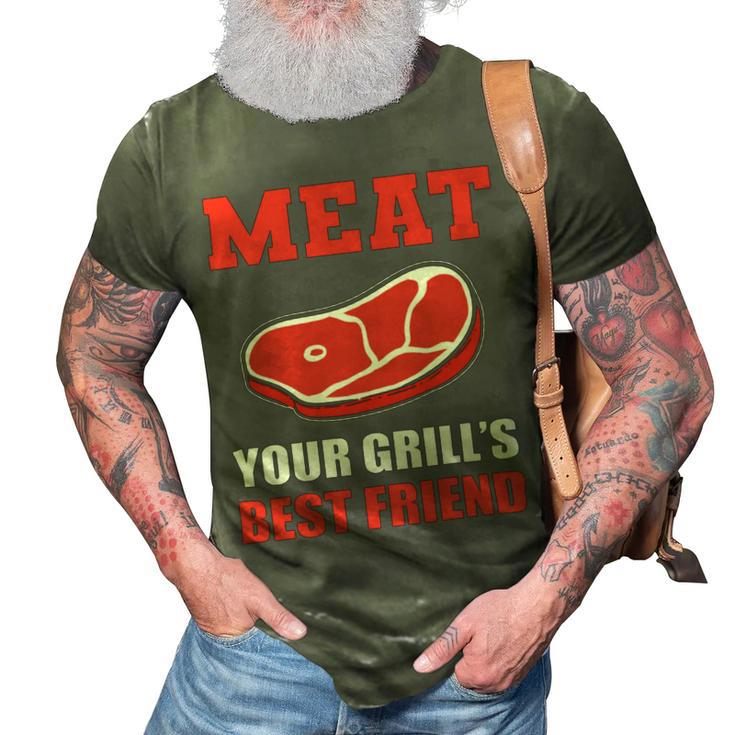 Meat Your Grill’S Best Friend Butcher Chef Cook Bbq 3D Print Casual Tshirt