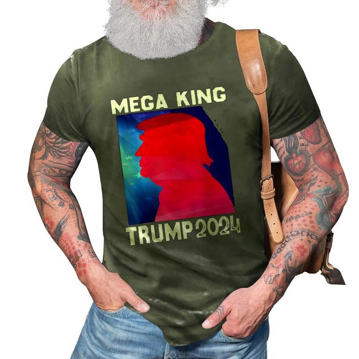 Mega King Usa Flag Proud Ultra Maga Trump 2024 Anti Biden 3D Print Casual Tshirt