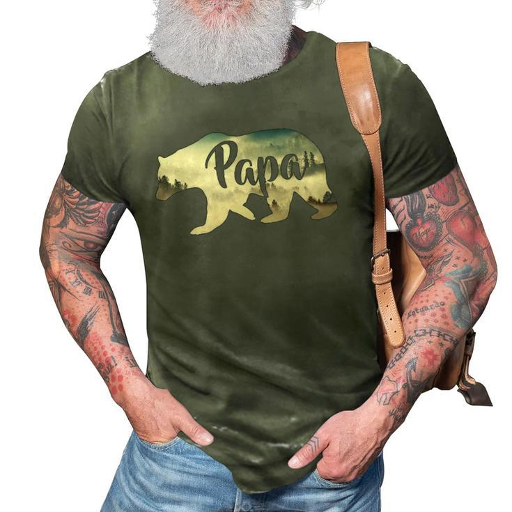 Men Papa Bear & Forest Awesome Camping Gift 3D Print Casual Tshirt