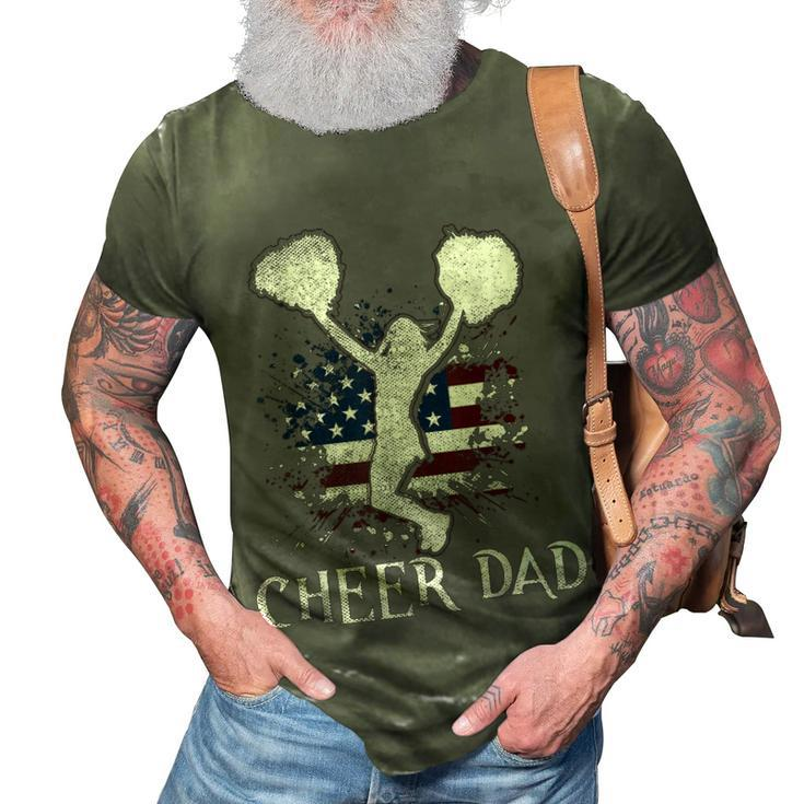 Mens American Flag Cheer Dad 4Th Of July Fathers Day  Funny  3D Print Casual Tshirt