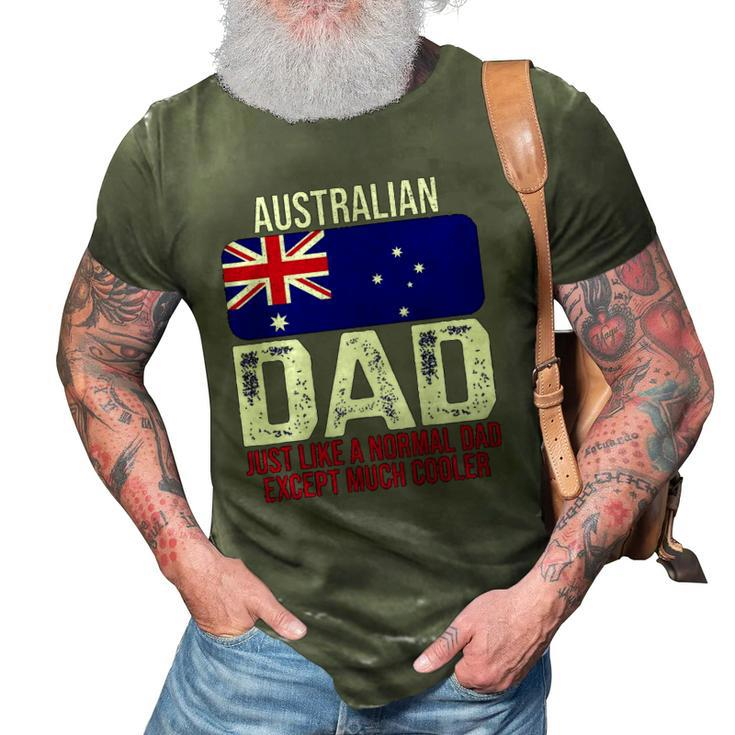 Mens Australian Dad Australia Flag Design For Fathers Day 3D Print Casual Tshirt