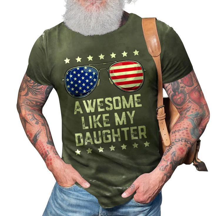 Mens Awesome Like My Daughter Sunglasses 4Th Of July Gift Dad Men  3D Print Casual Tshirt