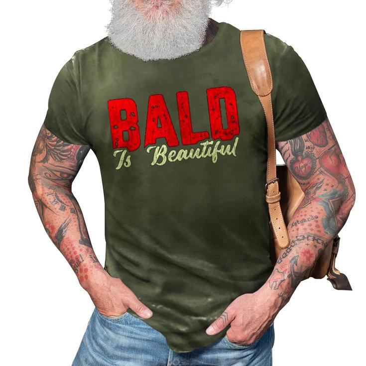 Mens Bald Beautiful Funny Graphic 3D Print Casual Tshirt
