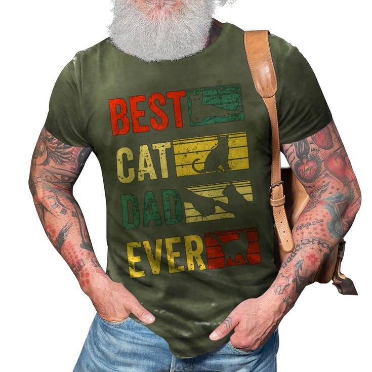 Mens Best Cat Dad Ever Funny Fathers Day Gifts  461 Trending Shirt 3D Print Casual Tshirt