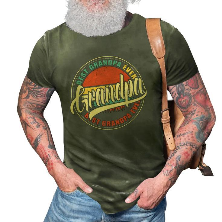Mens Best Grandpa Ever Vintage Retro Funny Gifts Grandpa 3D Print Casual Tshirt