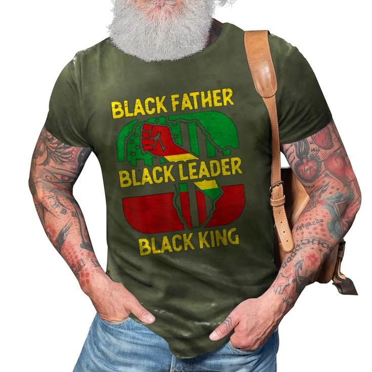 Mens Black Father Black Leader Black King Dad 3D Print Casual Tshirt