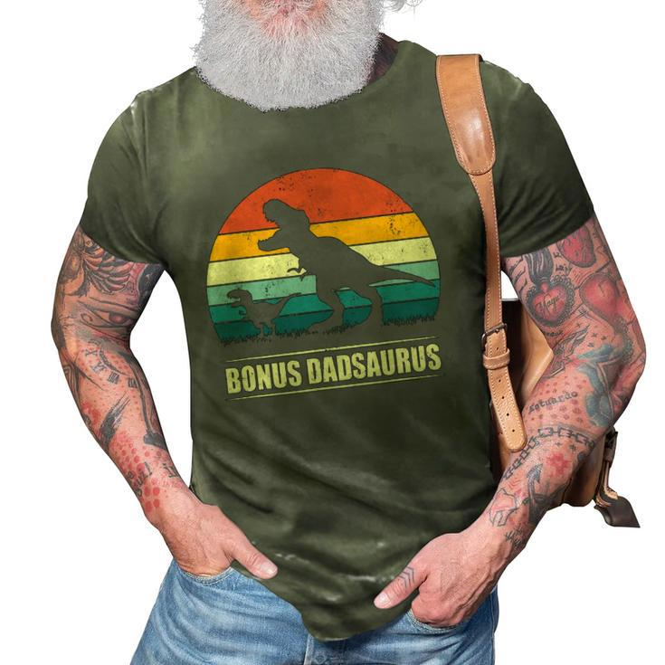 Mens Bonus Dadsaurusrex Dinosaur Bonus Dad Saurus Family 3D Print Casual Tshirt
