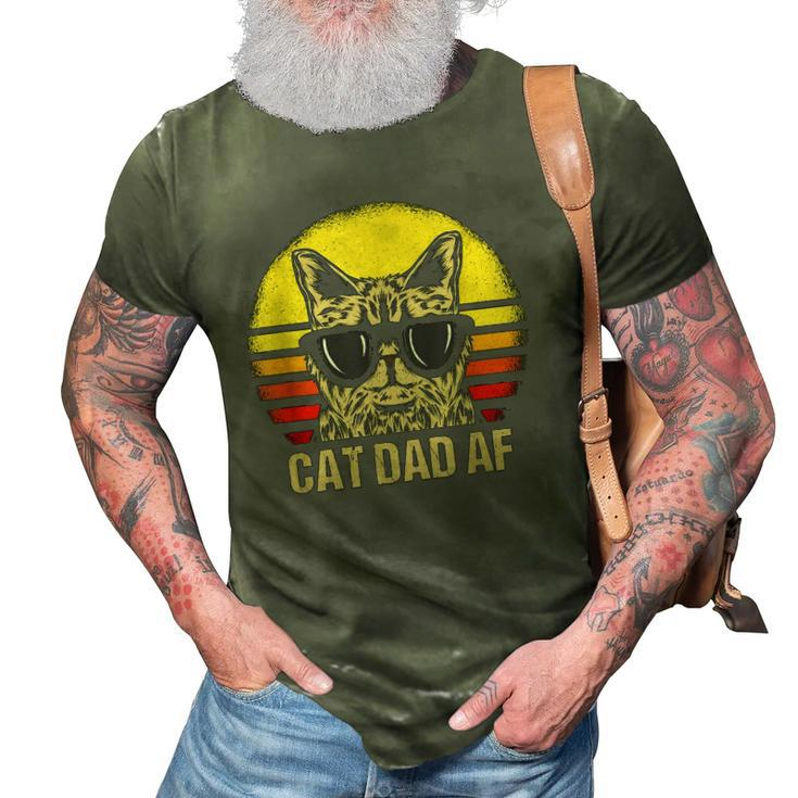 Mens Cat Dad Af Fathers Day Cat Daddy 3D Print Casual Tshirt