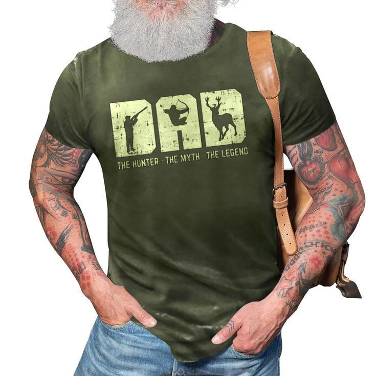 Mens Dad Hunter Myth Legend Hunting Archery Deer Hunter Men Gift 3D Print Casual Tshirt