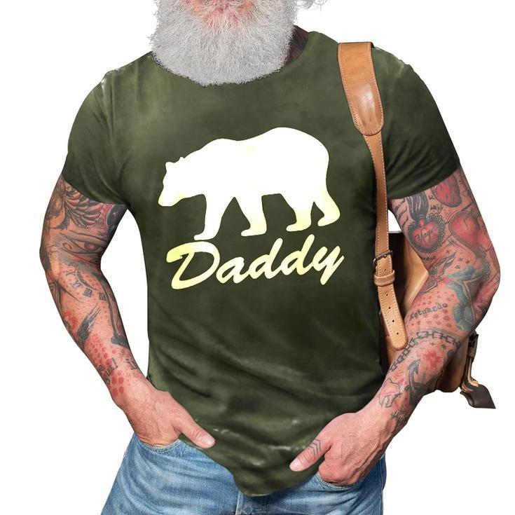 Mens Daddy Bear Distressed Graphic Raglan Baseball Tee 3D Print Casual Tshirt