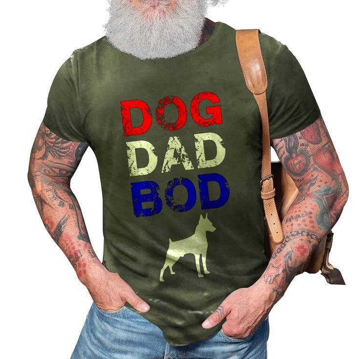 Mens Dog Dad Bod Doberman 4Th Of July Mens Gift  3D Print Casual Tshirt