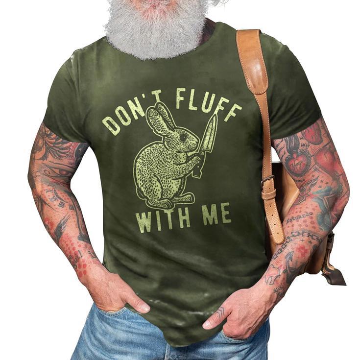 Mens Dont Fluff With Me Tshirt Funny Bunny Rabbit Easter Graphic Novelty Tee  176 Trending 3D Print Casual Tshirt