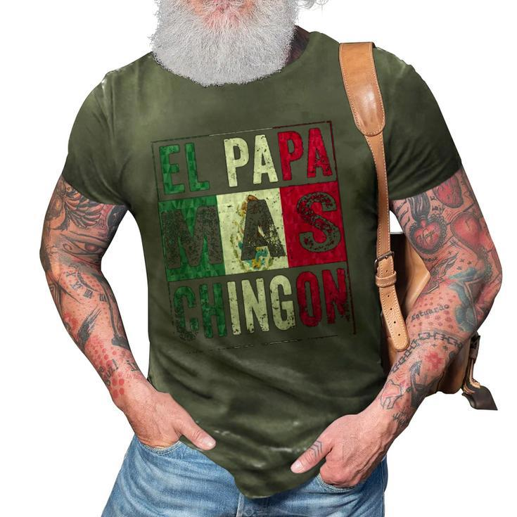 Mens El Papa Mas Chingon Funny Best Mexican Dad 3D Print Casual Tshirt